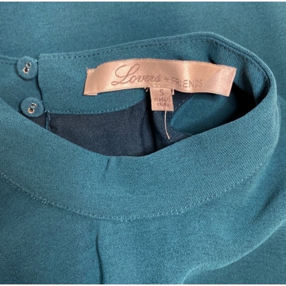 Lovers + Friends Mini Halter Dress In Teal Green With Pockets Size S - Picture 7 of 9